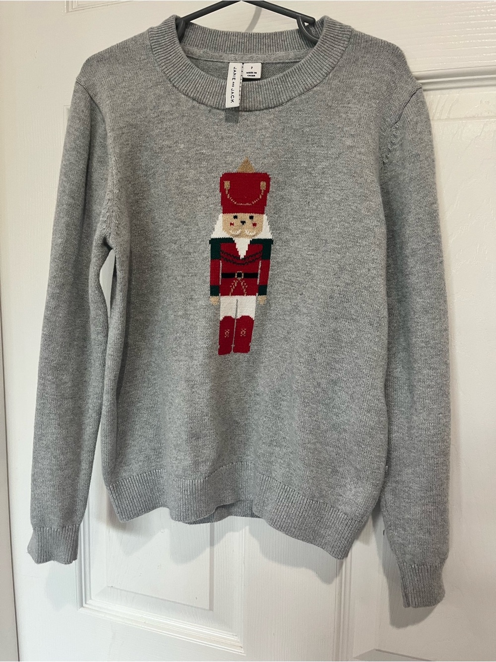 Janie & Jack retired Gray Nutcracker Crewneck Sweater Sz 7 Boys Unisex